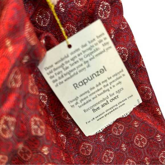 Vintage Rapunzel Doll Geppeddo Fairy Tale Series Porcelain Red 16" Tall - Picture 6 of 9